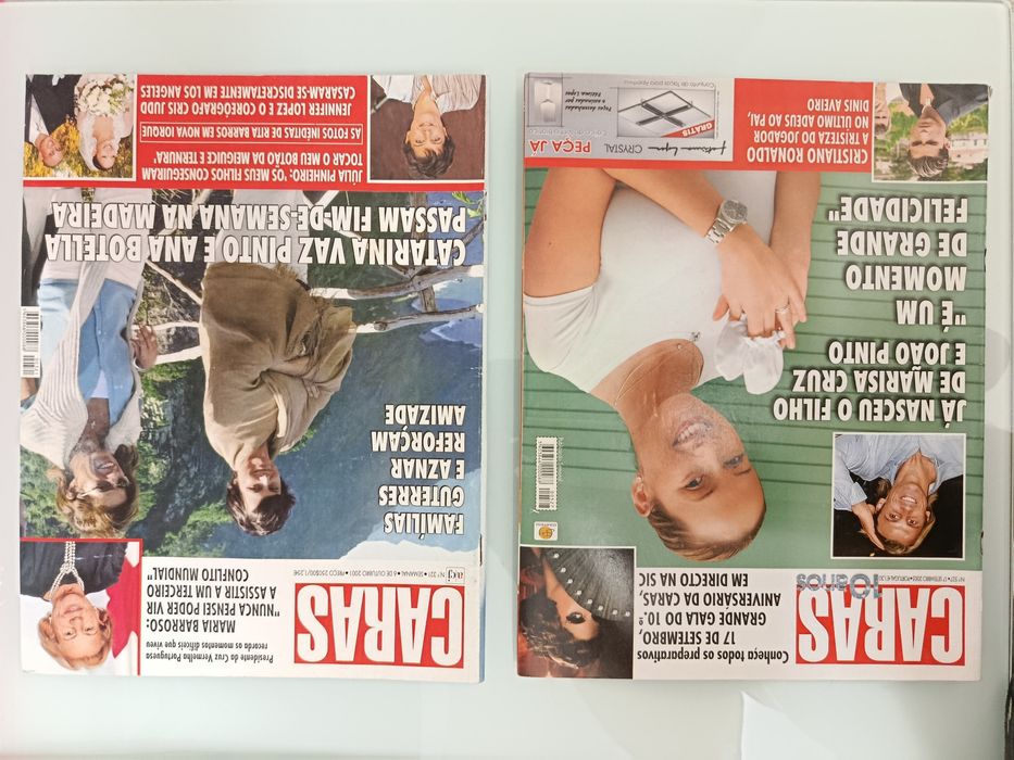 Revistas: Caras, VIP, TV 7 Dias, TV Guia, TV Mais