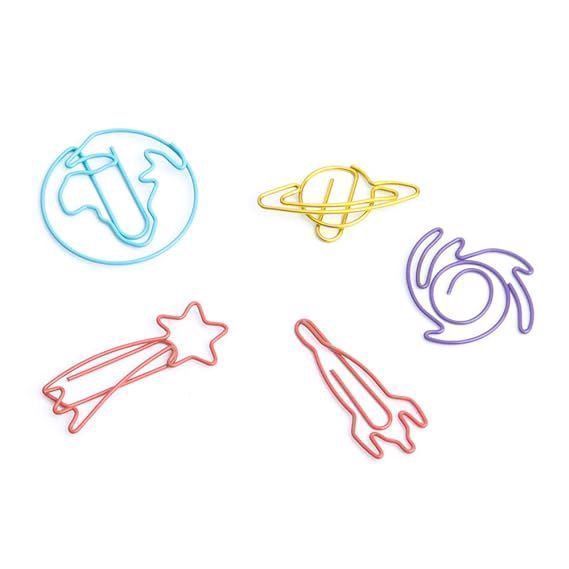 Spinacze do Papieru Ozdobne Metalowe 5szt Kosmos