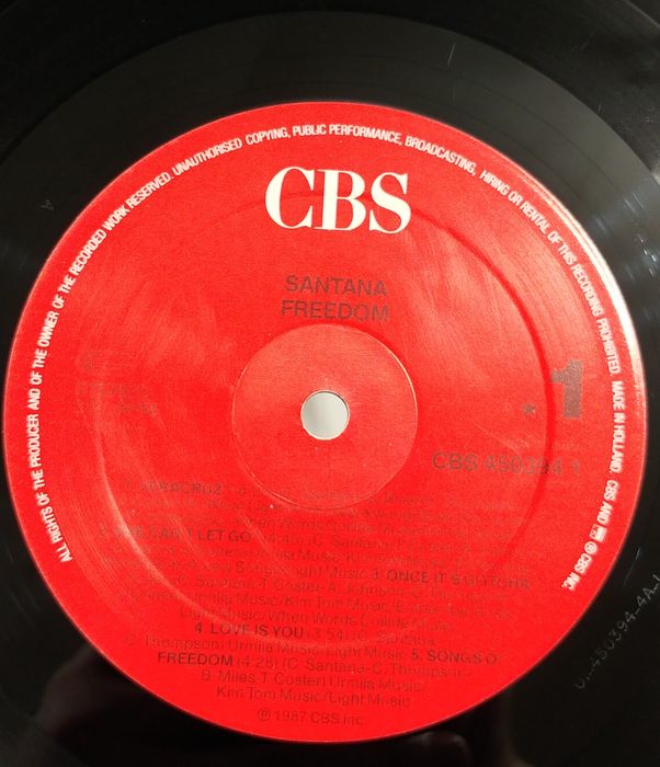 SANTANA - FREEDOM . 1987r. EX. Płyta winylowa.