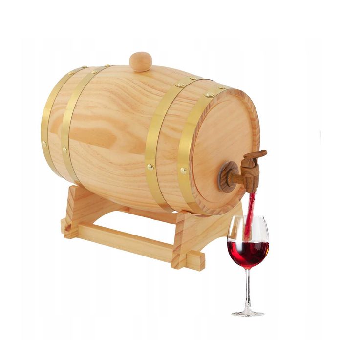 NOWA !! Beczka drewniana sosnowa na wino bimber 3L kran