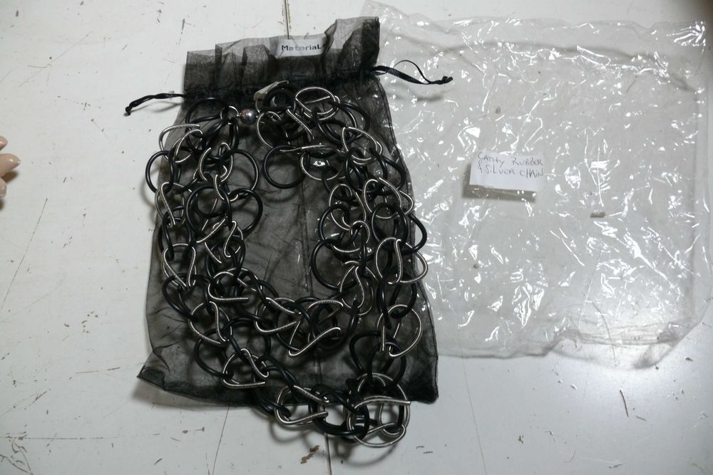 Colar MateriaLab - Canty Rubber & Silver Chain