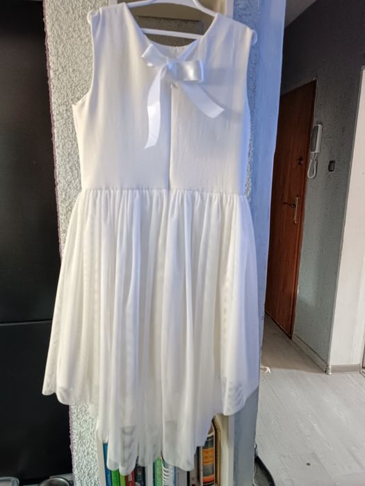 Sukienka elegancka ecru rozm. 152