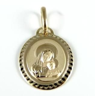 Złoty medalik Matka Boska pr.333 Komunia Chrzest