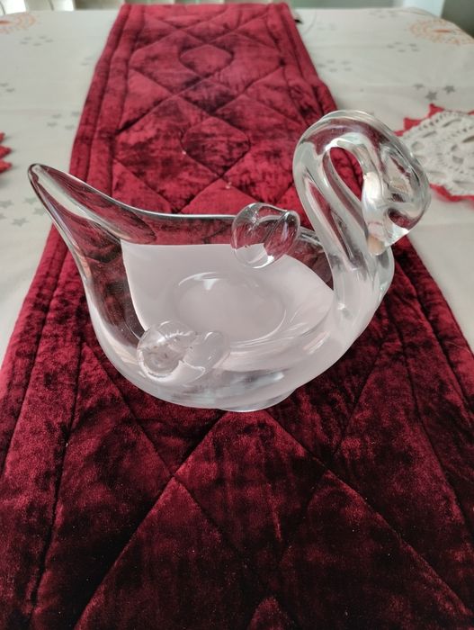 Popielniczka w kształcie łabędzia SZKŁO PRL