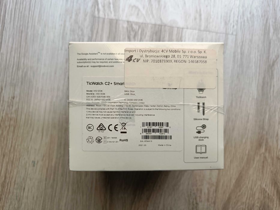 NOWY Zegarek Smartwatch Mobvoi Ticwatch C2+ Gwarancja płatności NFC