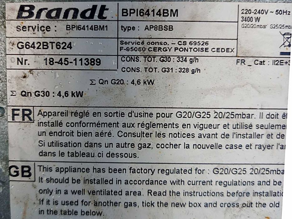 Варочная поверхность комбинированная Brandt BPI6414BM
