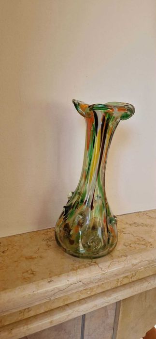 Wazon kolorowy PRL sękacz wysoki 26cm