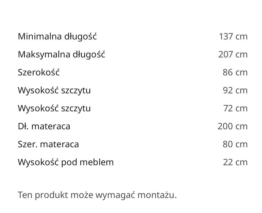 MINNEN IKEA łóżko które rośnie z dzieckiem 80x200