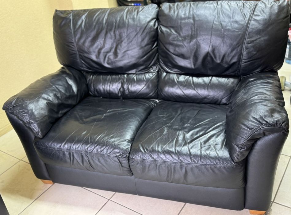 Стильный кожаный диван двойка из Европы