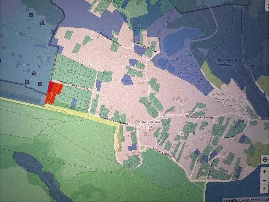 Продажа земельного участка (Пирогов) Лауреатовська Голосеевский район