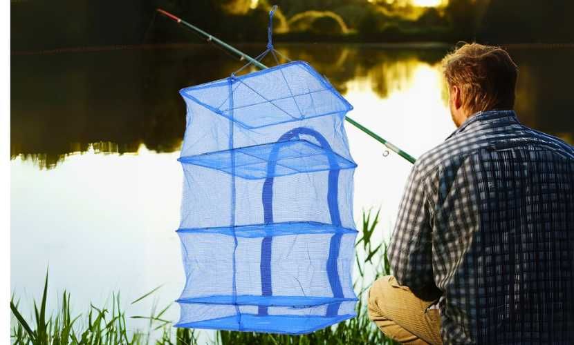 Wytrzymała Suszarka Siatkowa do Grzybów Ziół i Ryb 4warstwowa składana