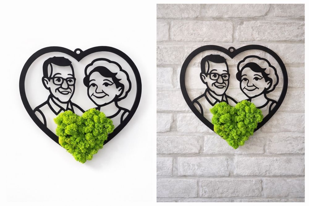 Dekoracja ścienna z chrobotkiem – Dla Kochanych Dziadków