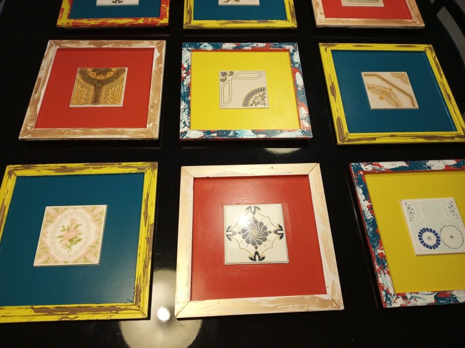 Conjunto de 9 azulejos vintage
