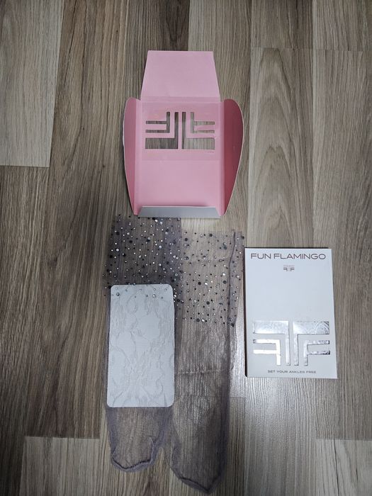 Skarpetki Fun Flamingo, koronka, dwie pary