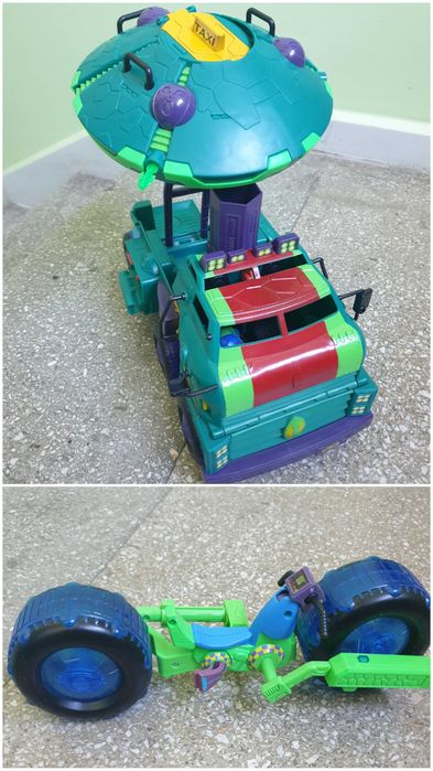 Czołg + motocykl Ninja Turtles bez figurek