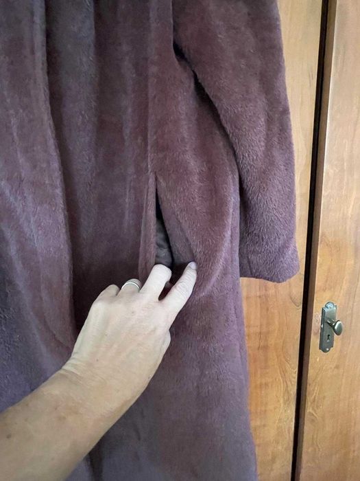 Casaco Longo de Luxo em Baby Llama com Gola de raposa