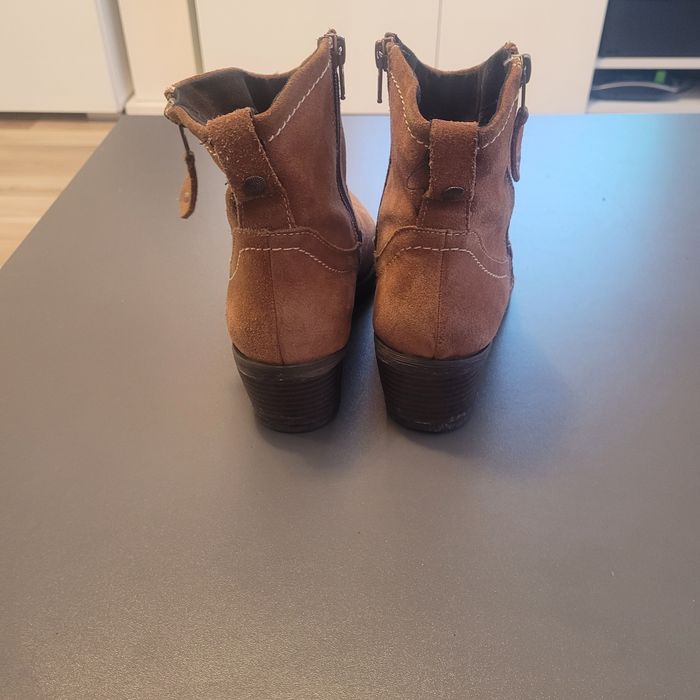 Buty botki skórzane zamszowe brązowe 38