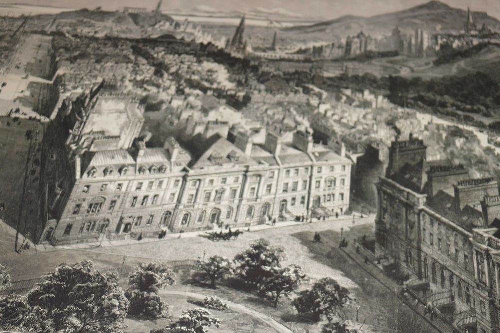 Reprodução impressa de Mapa de Edimburgo de 1886