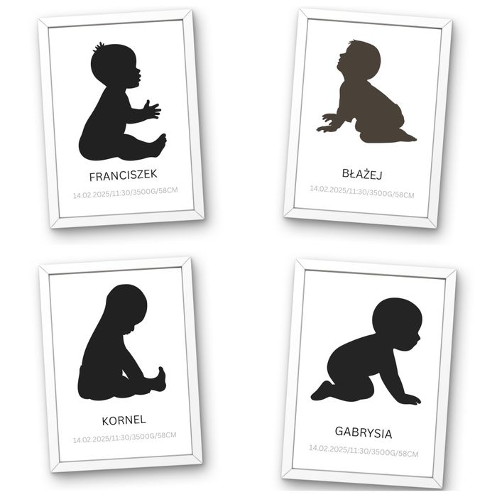 Metryczka urodzenia dziecka A4 z ramką