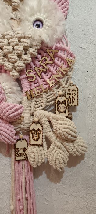 Prezent na ślub, sowa z makramy, handmade