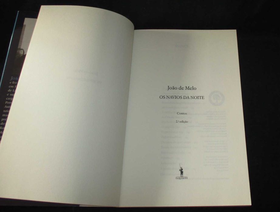 Livro Os Navios da Noite João de Melo