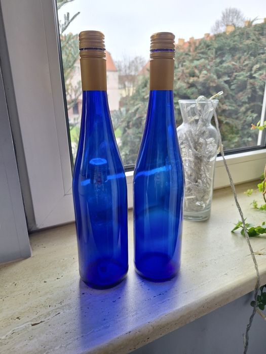 Butelka niebieska szklana 0.75 l