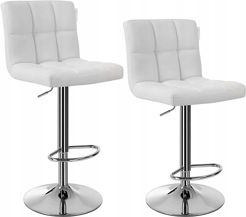 HOKERY zestaw 2 szt. sztuczna skóra biały stopka DaMaOutlet.pl