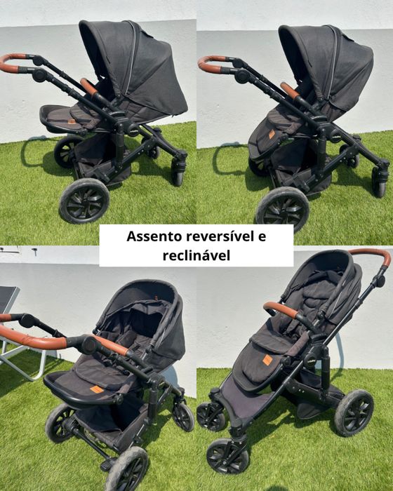 Carrinho de bebé iBaby 3 em 1 + acessórios — conjunto completo
