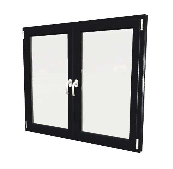 Okno PCV Gealan S9000 1782x1390 mm antracyt 2-szybowe FIX + RU PROMOCJA