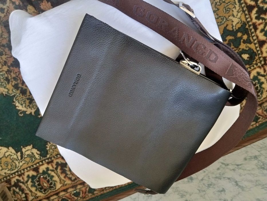 барсетка-сумка через плечо,кожа