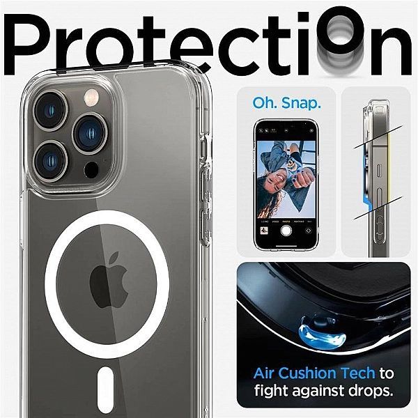 Etui Spigen Ultra Hybrid Mag z MagSafe na iPhone 14 Pro - przezroczyst