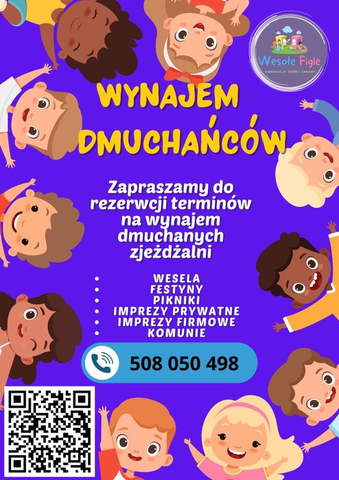 Dmuchańce, dmuchane zjeżdżalnie, urodziny