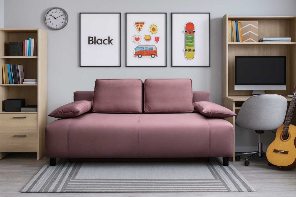 Sofa, kanapa nowoczesna z funkcją spania i pojemnikiem rozkładana