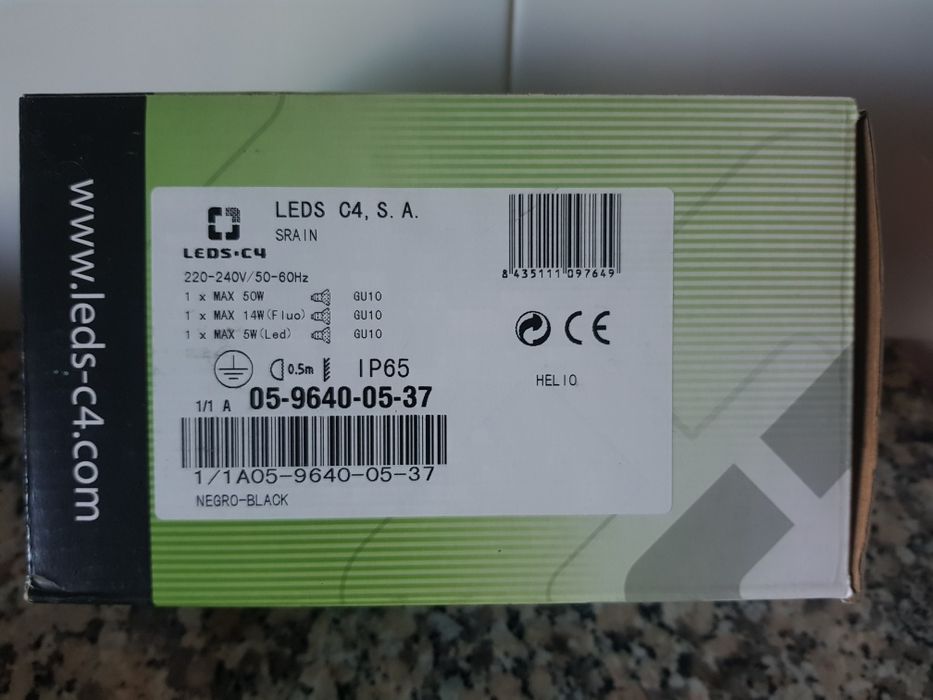 Foco Projetor Aluminio GU10 LEDS-C4 - Exterior - Preto