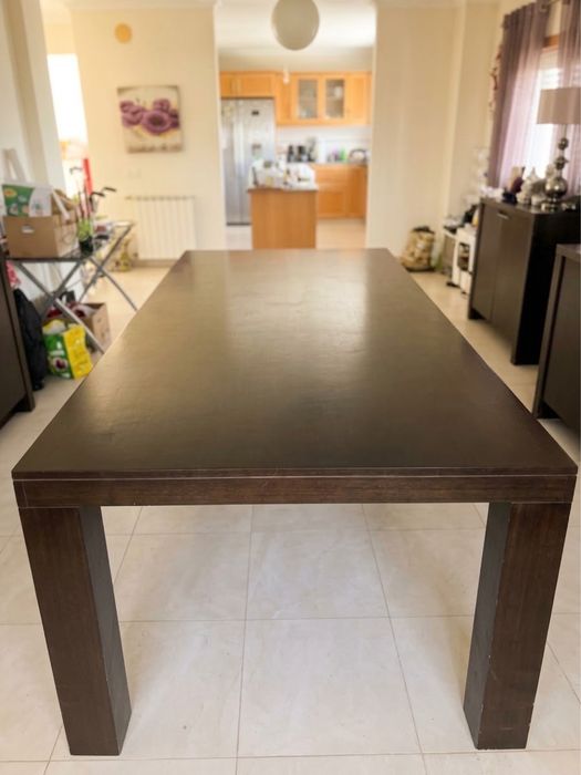 Mesa jantar extensível Madeira escura