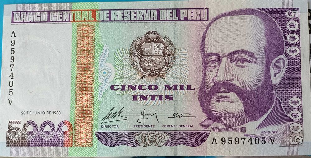 2 Notas novas circuladas ( Brasil e Perú )Continente Sul Americano
