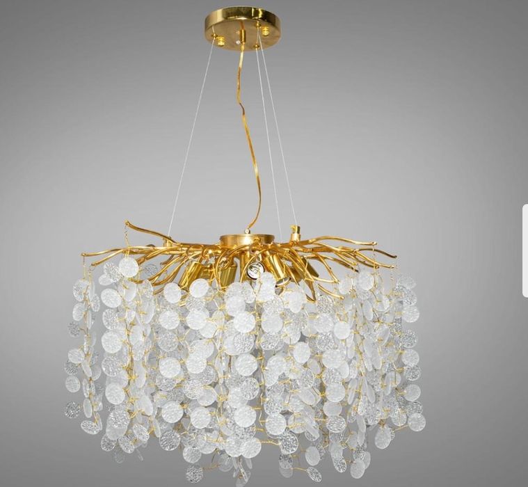 Підвісна дизайнерська люстра у золоті 60 см діаметр (602-600GD)