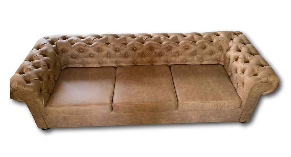 Chesterfield Sofa Trzyosobowa z Funkcją Spania