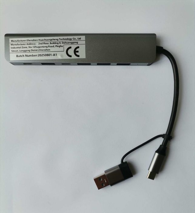 Kabel hub usb i usb c x2,  7 w 1