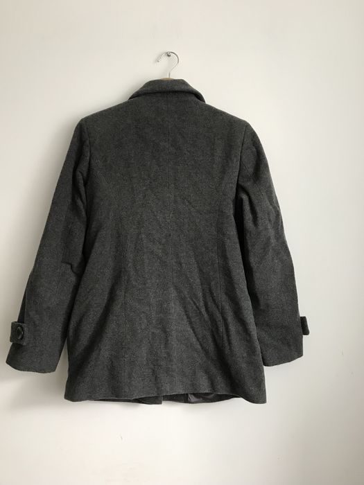Szary wełniany płaszcz Damart oversize L 40 S M wool jacket