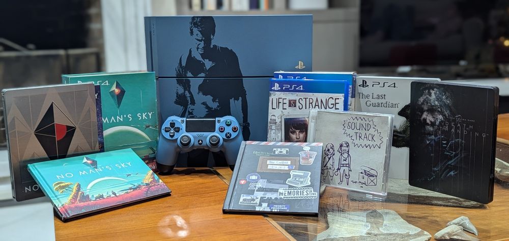 Playstation 4 Edição Limitada Uncharted 1TB c/ comando e 4 jogos