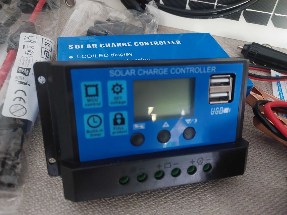 Kit fotovoltaico completo- 2xPainel solar+Controlador+Bateria+Inversor