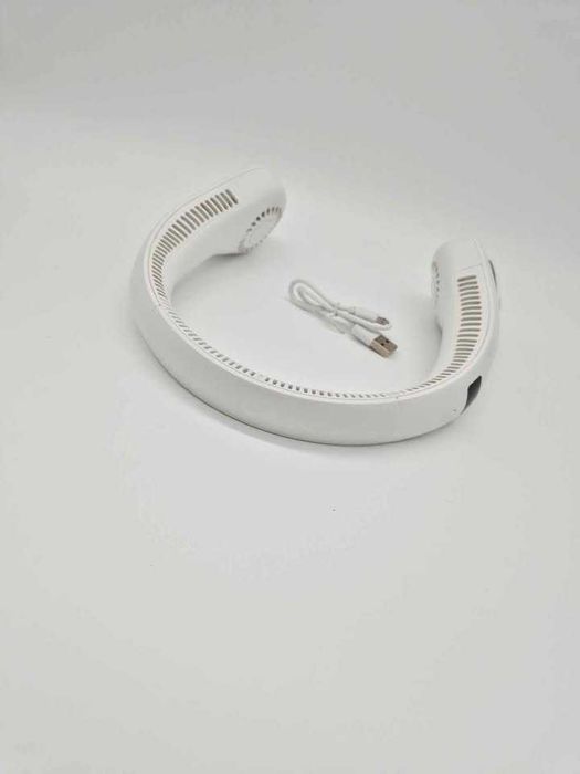 Wentylator mini na szyje wiatrak przenośny biały 5 trybów mocy