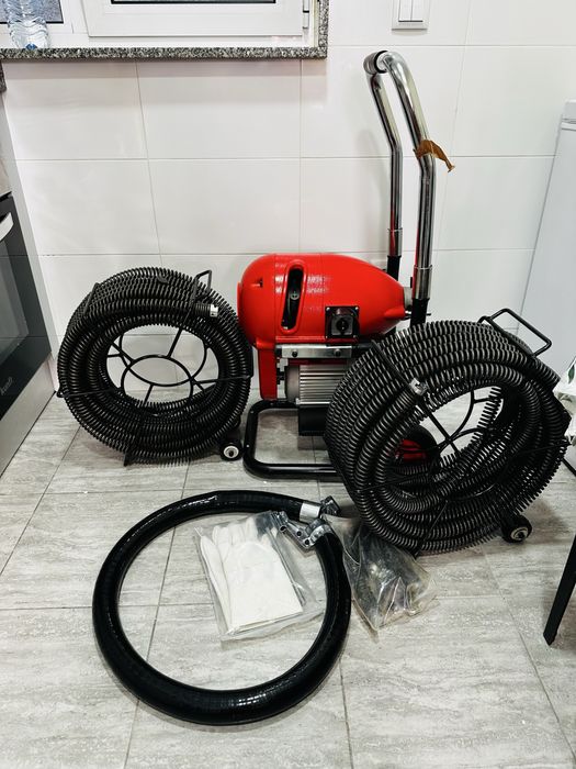 Máquina de limpeza de ralos VEVOR 120FT x 6/5" 1100W Seccional Snake Auger Alimentação manual
