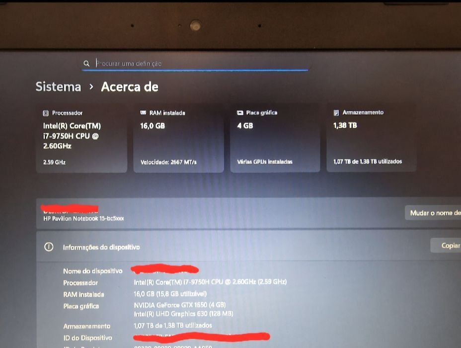 HP Pavilion Gaming 15 | i7 | 16 GB RAM | GTX 1650 | 1,38 TB SSD/HDD