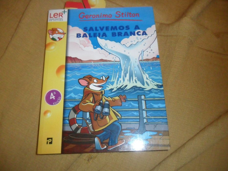 Livro do Geronimo Stilton "Salvemos a baleia branca"