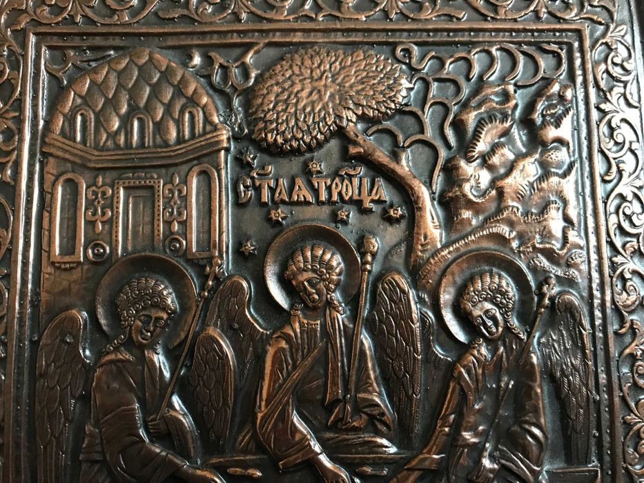 Икона Святая Троица из меди