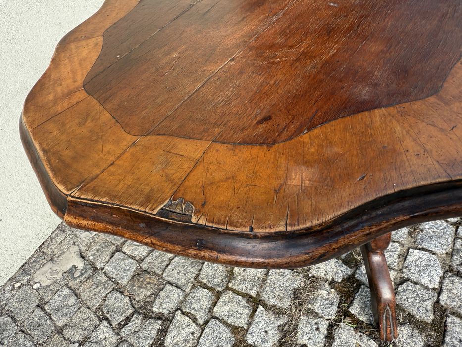 Stol drewniany w stylu biedermeier koniec XIX w.