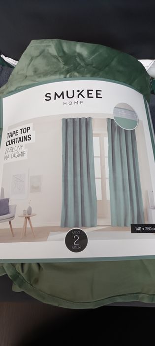 Zasłony welurowe 2szt oliwkowe 140x250
