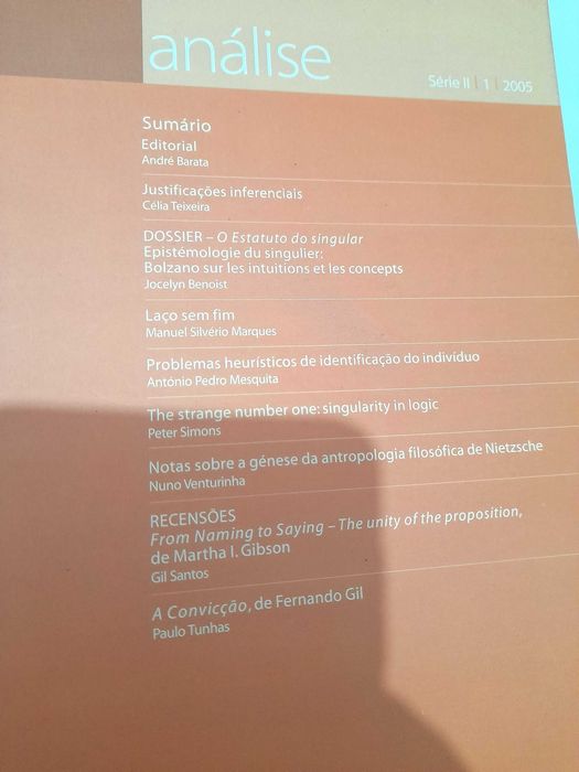 Livro Análise Revista Semestral de Filosofia